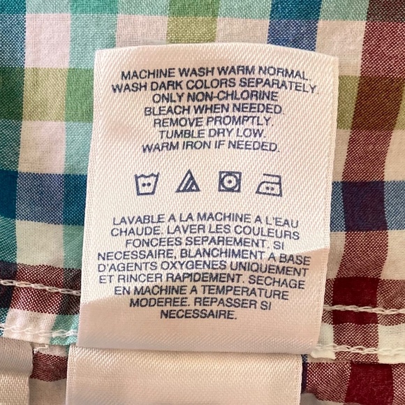 Boy’s size 8 Lands’ End long sleeved checked button down dress shirt - Picture 4 of 4